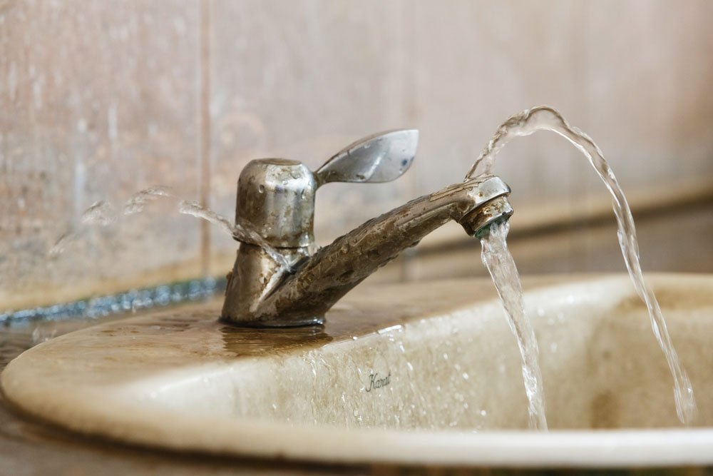 damaged faucet or sink